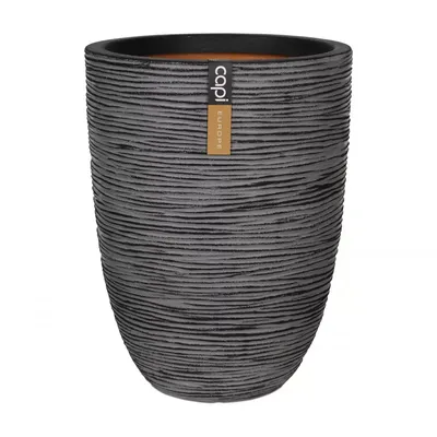 Vaas elegant laag Rib NL 46x58 - Antraciet