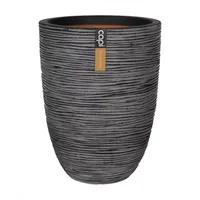 Vaas elegant laag Rib NL 46x58 - Antraciet