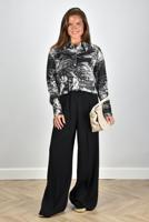 RÓHE blouse 412-19-041 black/creme holland print