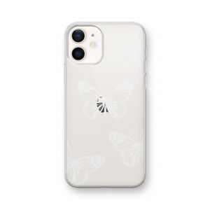 White butterfly: iPhone 12 Transparant Hoesje