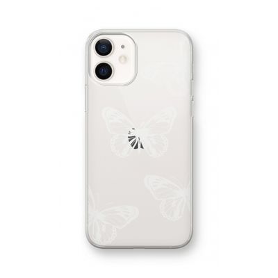 White butterfly: iPhone 12 Transparant Hoesje