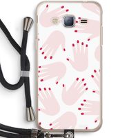 Hands pink: Samsung Galaxy J3 (2016) Transparant Hoesje met koord