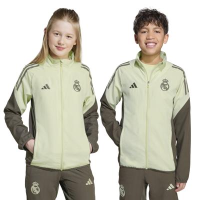 adidas Real Madrid Presentatie Trainingsjack 2025-2026 Kids Lichtgroen Grijs