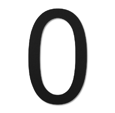 LIROdesign huisnummer 0 zwart - 30 cm - per stuk