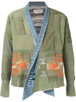 Greg Lauren blazer à design patchwork - Vert - thumbnail