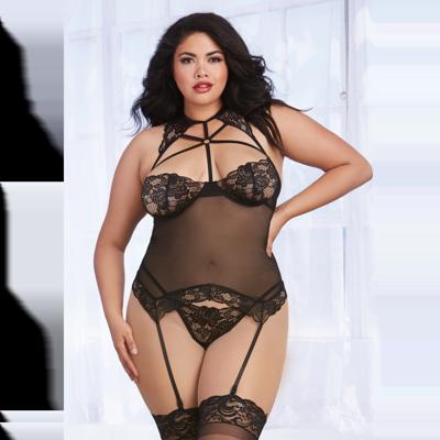 Dreamgirl Lace Bustier Set - Plus Size