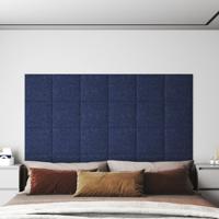 VidaXL Wandpanelen 12 st 1,08 m² 30x30 cm stof blauw