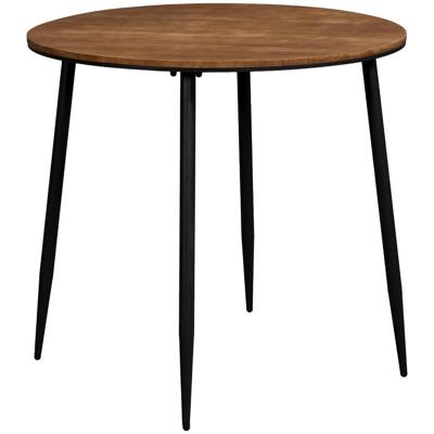 Leen Bakker - Bartafel Milo Rond - Zwart/naturel - 92xØ100cm - Grenenhout - Bruin#Zwart