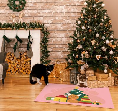 Kerstmis Kat Vinyl Tapijt Dieren