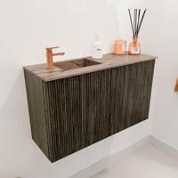 Toiletmeubel Mondiaz Joya Dlux | 70 cm | Meubelkleur Shadow | Faye wastafel Arena Wasbak Links | 1 kraangat