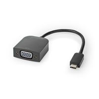 Nedis USB-C Adapter | USB-C Male naar VGA Female 15p | 1920x1200 | 5 Gbps | 0.2 m | 1 stuks - CCGP64852BK02 CCGP64852BK02 - thumbnail
