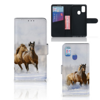 Samsung Galaxy M21 | M30s Telefoonhoesje met Pasjes Paarden