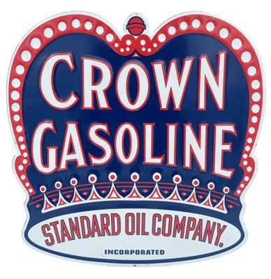 Crown Gasoline Stalen Bord Met Relief - 44 x 44cm