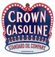 Crown Gasoline Stalen Bord Met Relief - 44 x 44cm