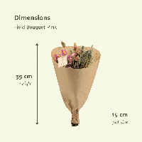 Droogbloemen Field Bouquet Pink - Ø25cm - ↕60cm - Ø15 - ↨35cm