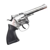 Cowboy verkleed speelgoed revolver/pistool metaal 100 schots plaffertjes - thumbnail