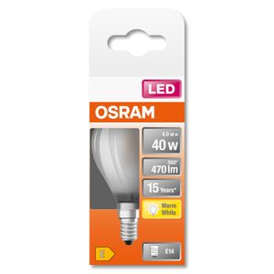 OSRAM 4058075436480 LED-lamp Energielabel E (A - G) E14 Peer 4 W = 40 W Warmwit (Ø x l) 45 mm x 78 mm 1 stuk(s)