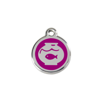 Fish Bowl Purple roestvrijstalen kattenpenning small/klein dia. 2 cm - Reddingo