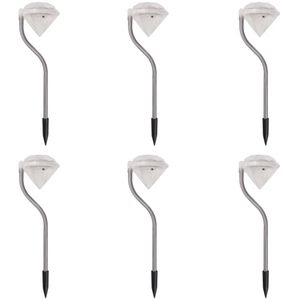VidaXL Zonne-energie led tuinlamp 6 stuks 9x7,8x29,5 cm