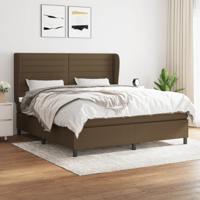 Boxspring met matras stof donkerbruin 160x200 cm