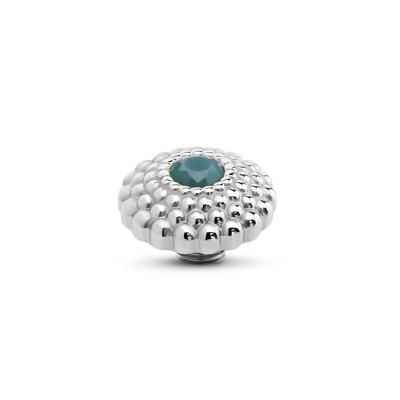 Melano Vivid Lotus CZ Steentje Retro Blue | Zilver
