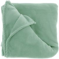 Fleece deken/plaid Bailey 130 x 180 cm - salie groen