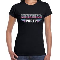 Nineties party feest t-shirt zwart voor dames - thumbnail