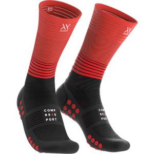 Compressport mid compressie sokken Oxygen zwart/rood T4