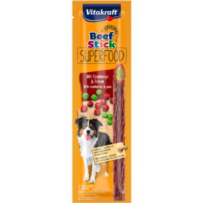 Vitakraft Beefstick Superfood erwten met cranberry hondensnack (25 g) 5 verpakkingen