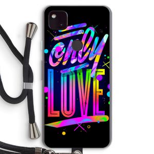 Only Love: Pixel 4a 5G Transparant Hoesje met koord