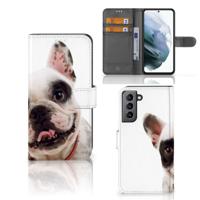 Samsung Galaxy S21 FE | Telefoonhoesje | Met pasjeshouder | Franse Bulldog Samsung Galaxy S21 FE | Telefoonhoesje | Met pasjeshouder | Franse Bulldog