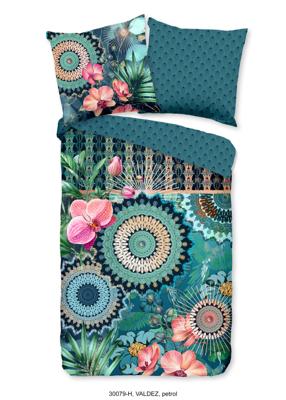 HIP Dekbedovertrek "mandala&apos;s en bloemen" - Petrol - (155x220 cm) - Katoen Satijn