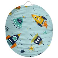 Lampion Space - 22 cm - licht blauw - papier