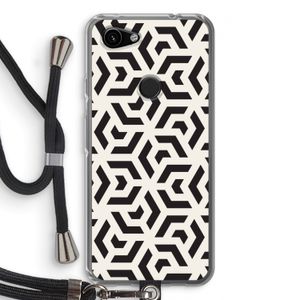 Crazy pattern: Pixel 3a Transparant Hoesje met koord