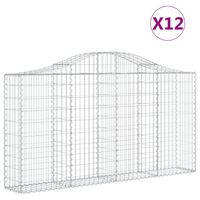 The Living Store Schanskorf Gabion - 200x30x100/120 cm - Gegalvaniseerd IJzer - Decoratieve Tuinbarrière