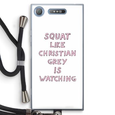 Christian Grey: Sony Xperia XZ1 Transparant Hoesje met koord