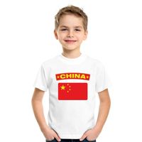 T-shirt met Chinese vlag wit kinderen T-shirt met Chinese vlag wit kinderen