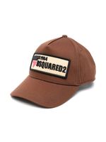 DSQUARED2 KIDS casquette en coton à patch logo - Marron - thumbnail