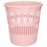 Afvalbak/vuilnisbak/kantoor prullenbak - plastic - roze - 28 cm