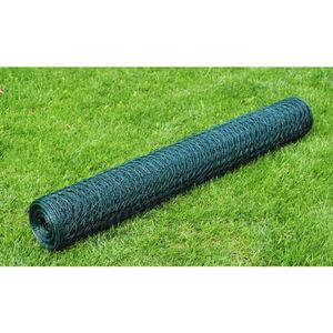 VidaXL Kippengaas 25x0,5 m met pvc coating groen