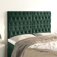 Hoofdborden 4 st 72x7x78/88 cm fluweel donkergroen