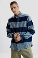 GESTREEPT DENIM OVERHEMD - BLUE - XL