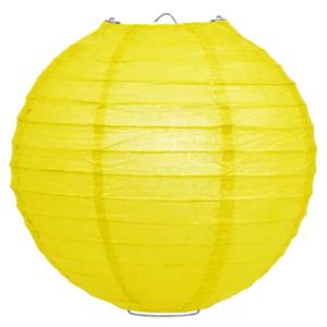 Luxe bol feest lampion - geel - dia 35 cm - papier