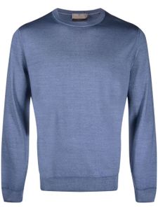 Canali sweat en soie mélangée à col rond - Bleu