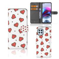 Motorola Moto G100 | Telefoon Hoesje | Hearts | Portemonnee hoesje