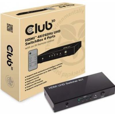 CLUB3D HDMI 2.0 UHD SwitchBox 4 Ports
