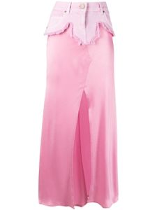 Blumarine jupe longue à effet usé - Rose