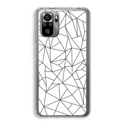 Geometrische lijnen zwart: Xiaomi Redmi Note 10S Transparant Hoesje
