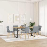 Eetkamerstoelen 6 st stof lichtgrijs