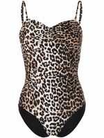 GANNI maillot de bain à imprimé léopard - Marron
